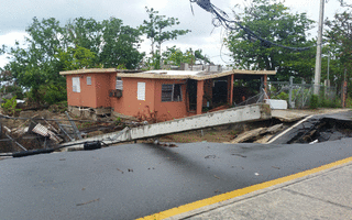Subsidence by water runoff in Mayaguez
