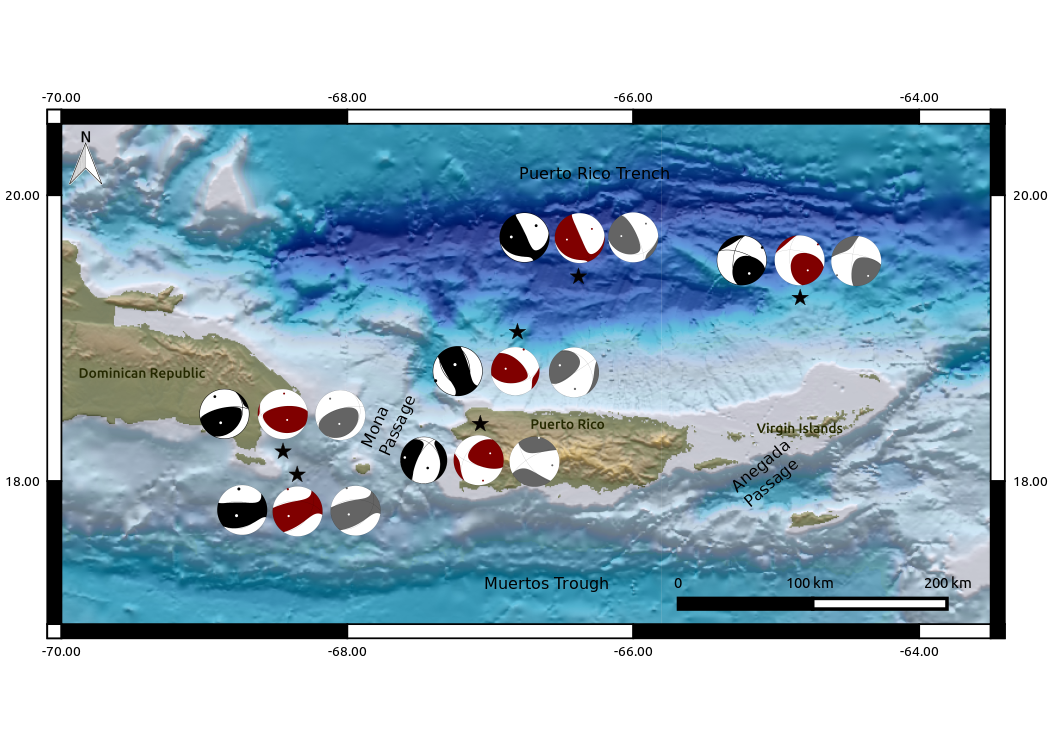 Map of Moment Tensors